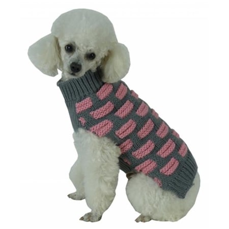 Pet Life SW10GYPLG Fashion Weaved Heavy Knit Turtle Neck Dog Sweater; Large